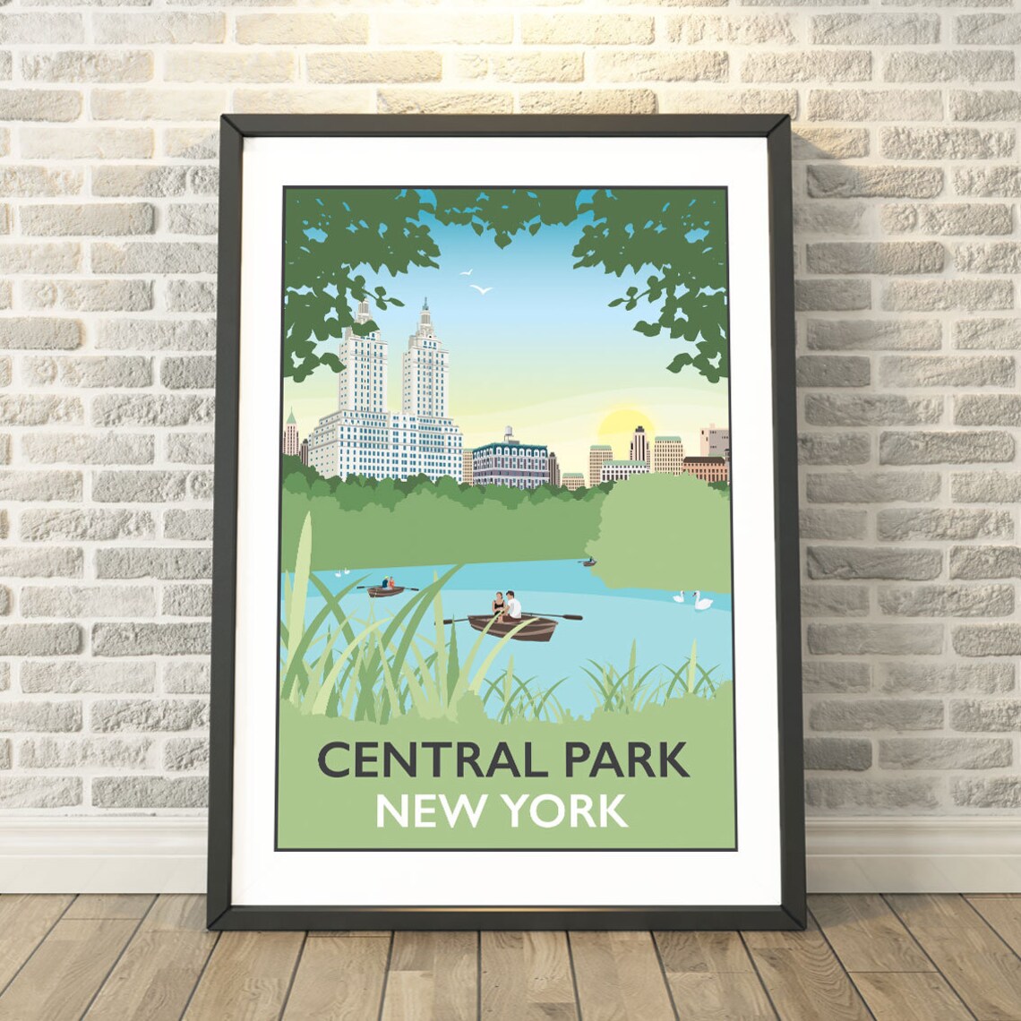 Central Park New York USA Travel Poster, Memory Capture