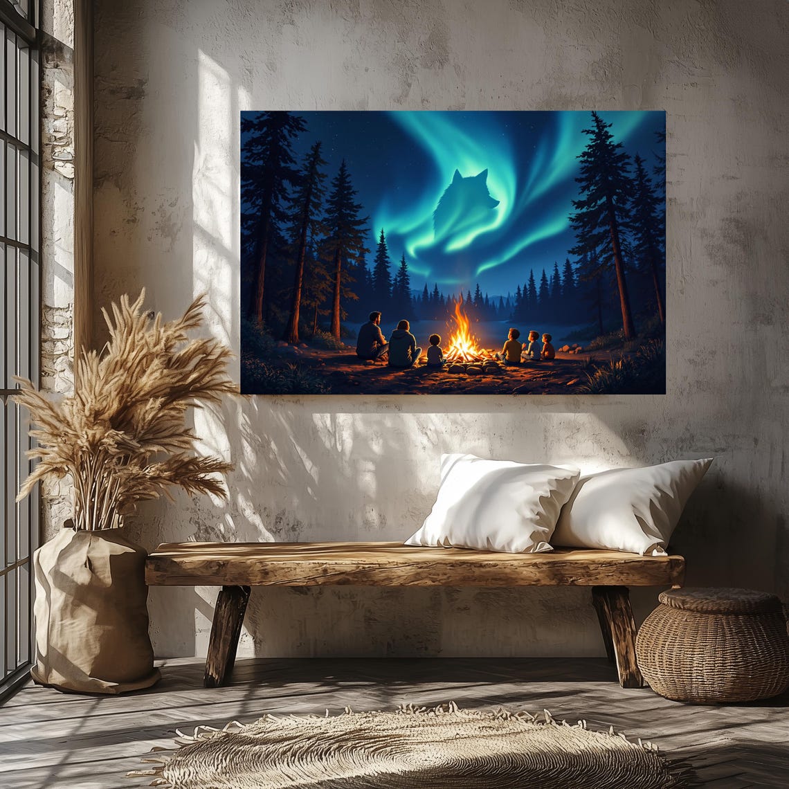 Wolf Spirit - Night Campfire Art Print