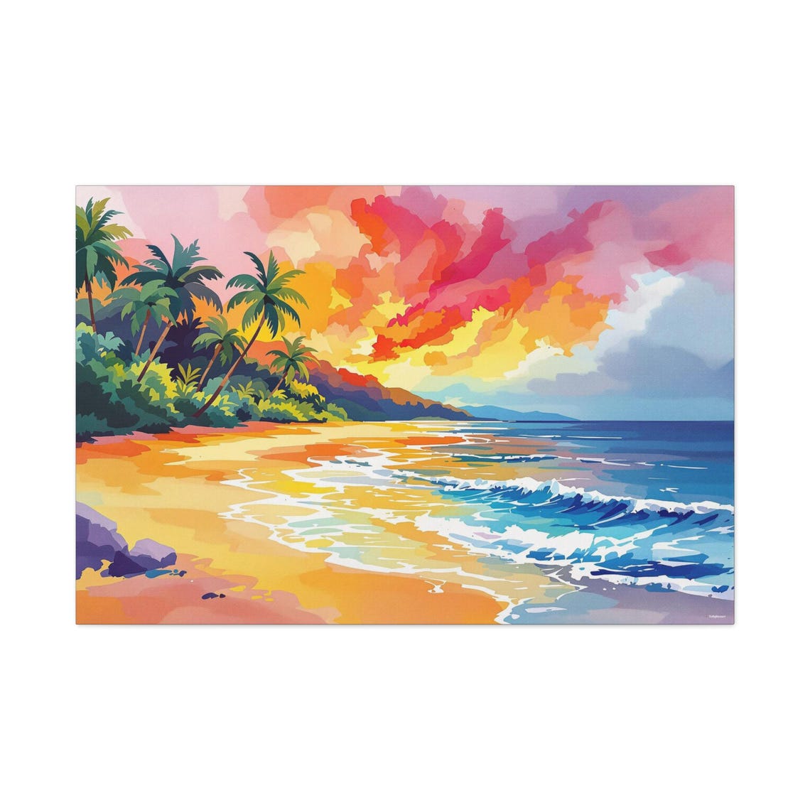Tropical Beach Ocean Art Print - Image 3
