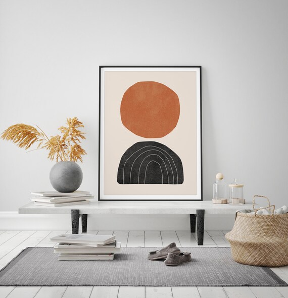 Abstract Art Geometric Wall Art Modern Wall Art Nude Geometric Art Modern Boho Style Neutral Beige Color Terracota Art Minimal Art