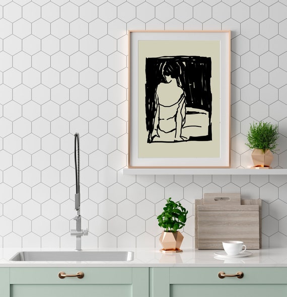 Abstract Painting Ink Painting Extra Large Wall Art Woman Painting Minimal Art Art Large Wall Art Prints Art