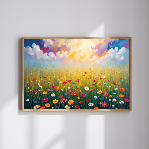 Colorful Flower Field Jigsaw Puzzle Family Fun Mindfulness Gift