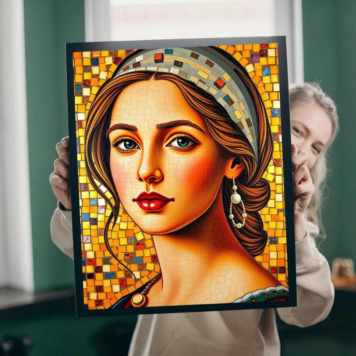 Mosaic Renaissance Woman Wall Art Print