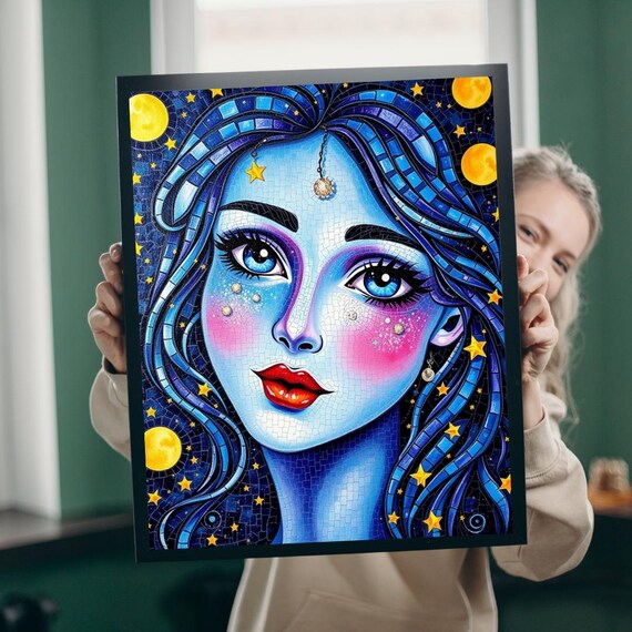 Celestial Woman Mosaic Puzzle Starry Night Jigsaw 1101014 Piece