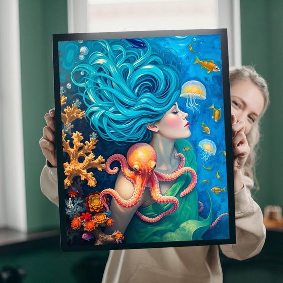 Ocean Goddess Jigsaw Puzzle Vibrant Colors Meditation Game Night