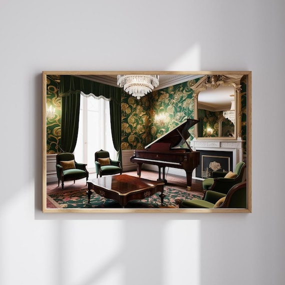 Piano Parlor Jigsaw Puzzle Elegant Vintage Design
