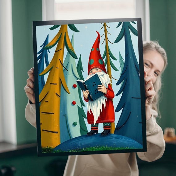 Nordic Gnome Singing Songbook Scandinavian Folk Forest Music Jigsaw Puzzle