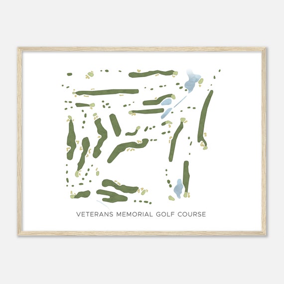 Veterans Memorial Golf Course Illinois Modern Watercolor Map Golfer Gift Golf Wall Art Golf Poster Print Course Layout