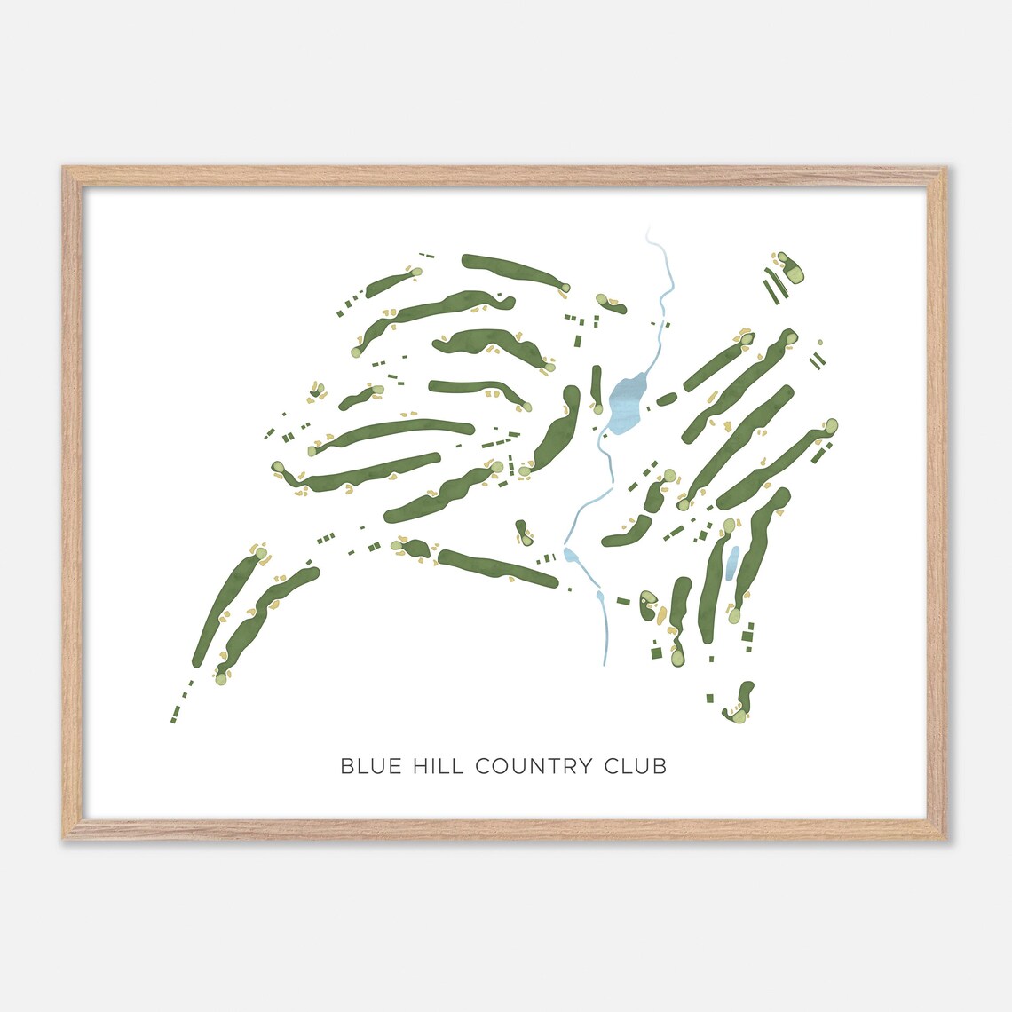 Blue Hill Country Club Modern Minimalist Watercolor Map Gift Poster