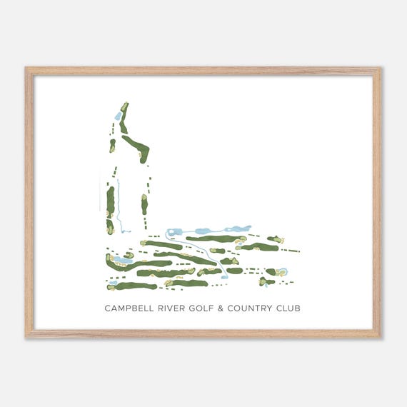 Campbell River Golf Country Club In Canada Modern Watercolor Map Golfer Gift Golf Wall Art Golf Poster Print Course Layout