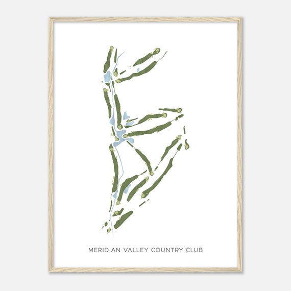 Meridian Valley Country Club Modern Watercolor Map Poster