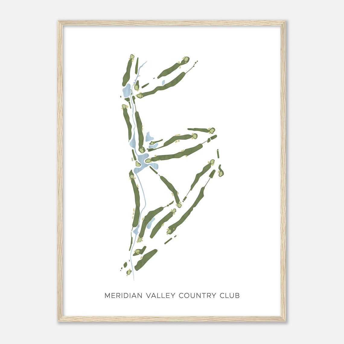 Meridian Valley Country Club Modern Watercolor Map Poster