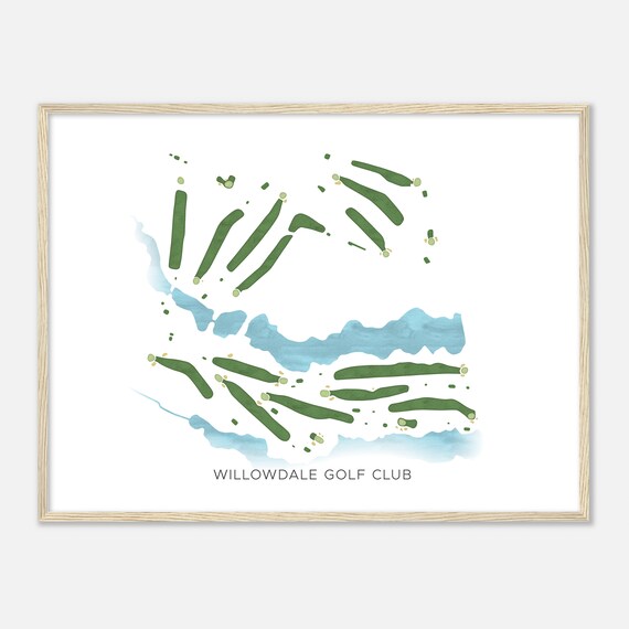 Willowdale Golf Club Maine Modern Watercolor Map Golfer Gift Golf Wall Art Golf Poster Print Course Layout