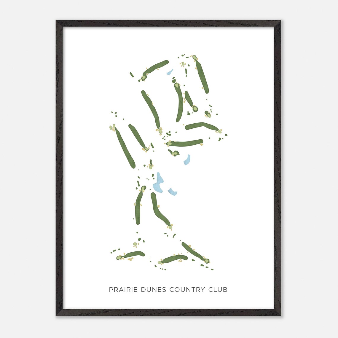 Prairie Dunes Country Club Minimalist Watercolor Fairway Map Poster - Image 3