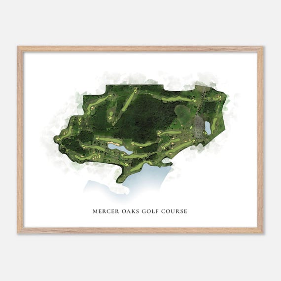 Mercer Oaks Golf Course In West Windsor Township New Jersey Classic Watercolor Map Golfer Gift Golf Wall Art Golf Poster Print