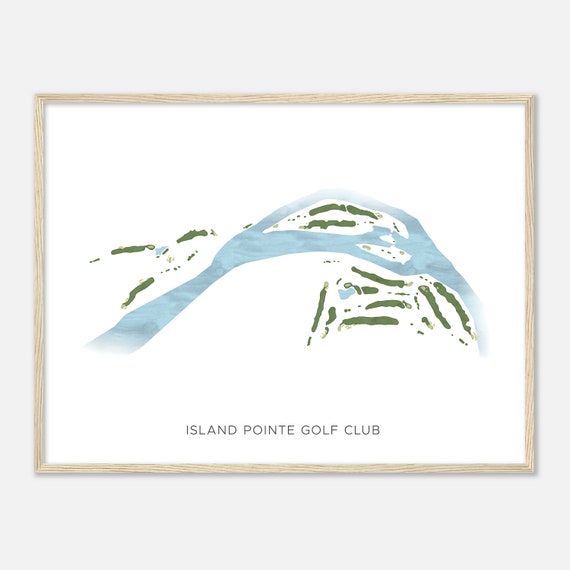 Island Pointe Golf Club Tennessee Modern Watercolor Map Golfer Gift Golf Wall Art Golf Poster Print Course Layout