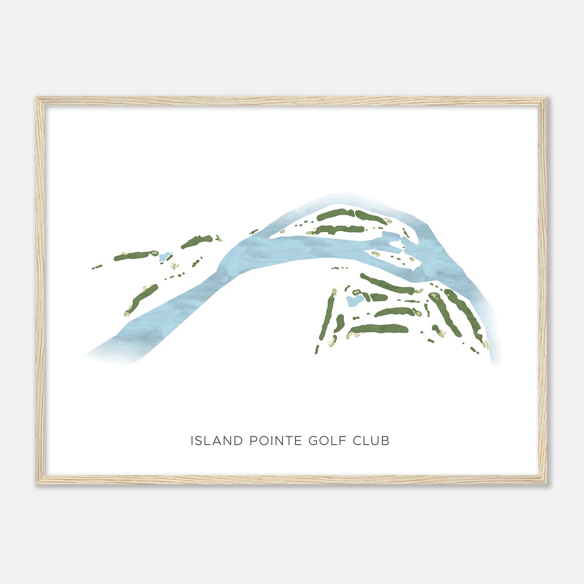 Island Pointe Golf Club Tennessee Modern Watercolor Golf Map Poster