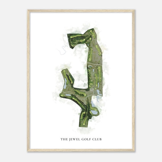 The Jewel Golf Club Minnesota Classic Watercolor Map Golfer Gift Golf Wall Art Golf Poster Print Course Layout