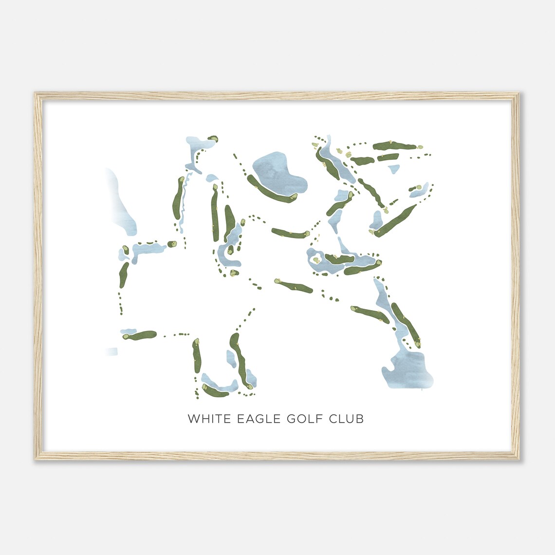 White Eagle Golf Club Illinois Modern Watercolor Map Golfer Gift Golf Wall Art Golf Poster Print Course Layout