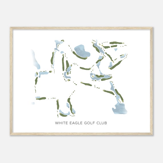 White Eagle Golf Club Illinois Modern Watercolor Map Golfer Gift Golf Wall Art Golf Poster Print Course Layout