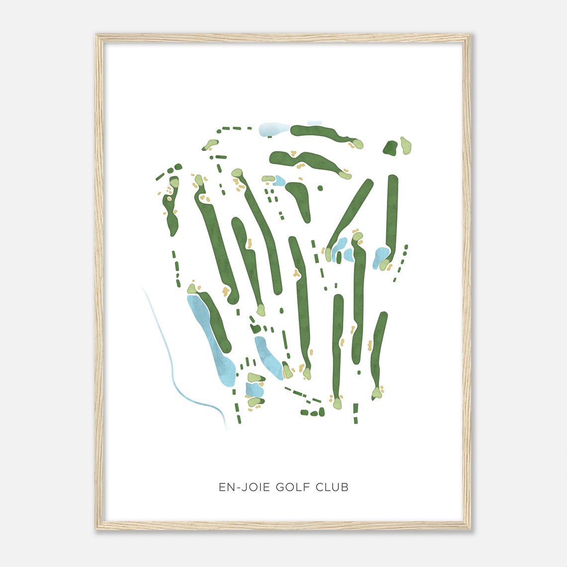 En-Joie Golf Club Modern Watercolor Golf Course Map Art Poster