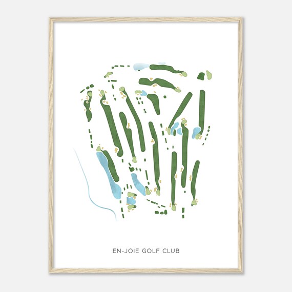 En Joie Golf Club New York Modern Watercolor Map Golfer Gift Golf Wall Art Golf Poster Print Course Layout