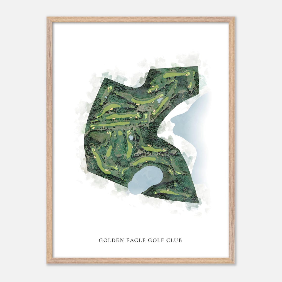 Golden Eagle Golf Club Classic Watercolor Golf Course Map Art Print - Image 2