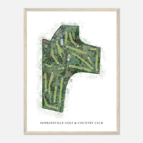 Hopkinsville Golf & Country Club Kentucky Classic Watercolor Map Golf Poster