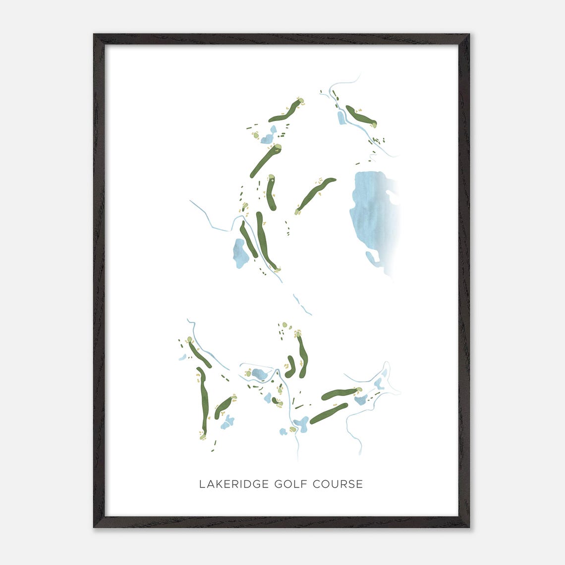 Lakeridge Golf Course Modern Minimalist Fairway Map Art Poster - Image 3