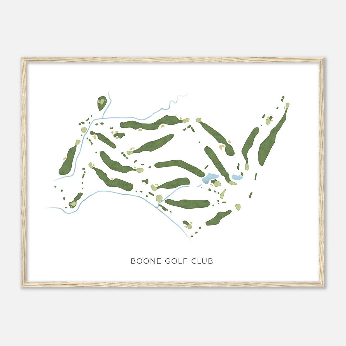 Boone Golf Club North Carolina Modern Detailed Watercolor Poster