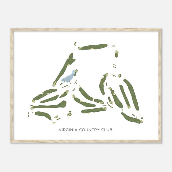 Virginia Country Club California Modern Watercolor Map Golfer Gift Golf Wall Art Golf Poster Print Course Layout
