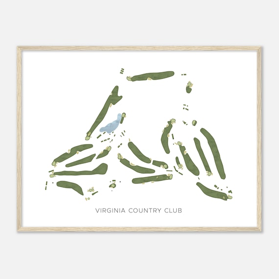 Virginia Country Club Modern Minimalist Golf Course Map Poster