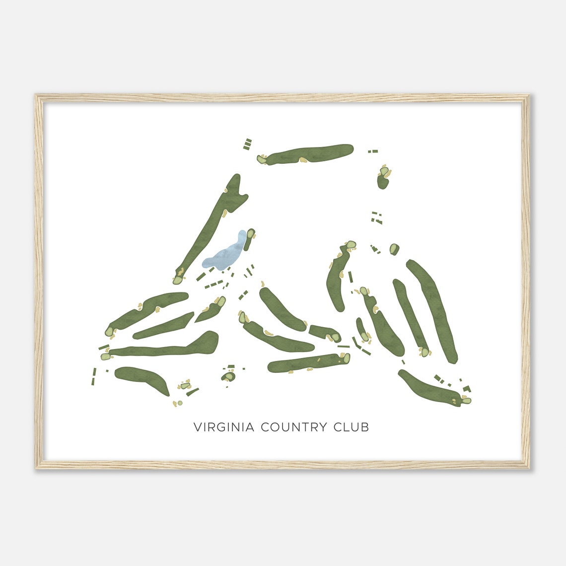Virginia Country Club Modern Minimalist Golf Course Map Poster