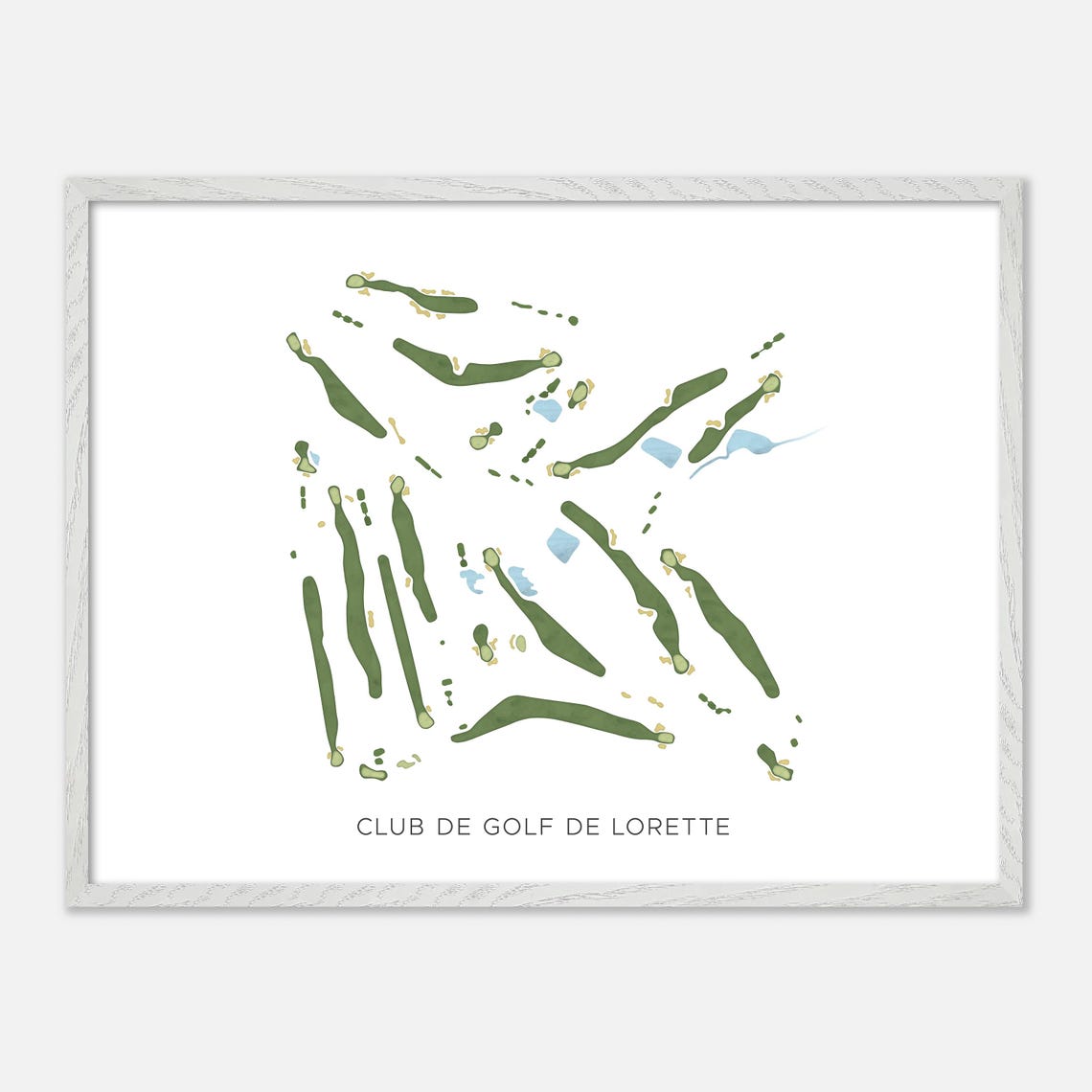 Club De Golf De Lorette Canada Modern Watercolor Course Map Poster - Image 3