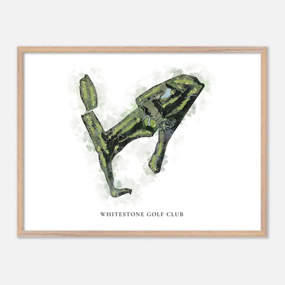 Whitestone Golf Club In Fort Worth Texas Classic Watercolor Map Golfer Gift Golf Wall Art Golf Poster Print Course Layout