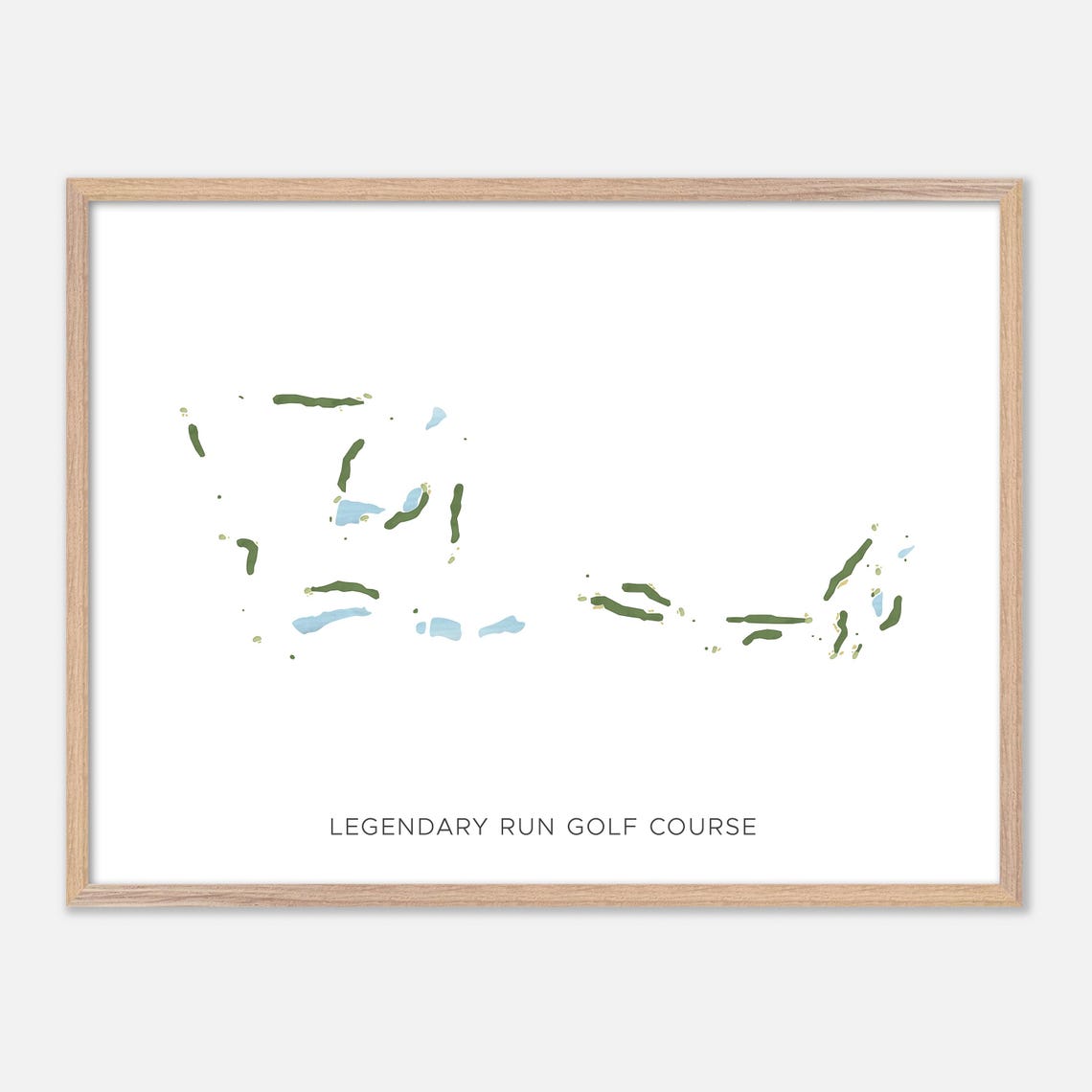 Legendary Run Golf Course Cincinnati Ohio Modern Watercolor Map Poster