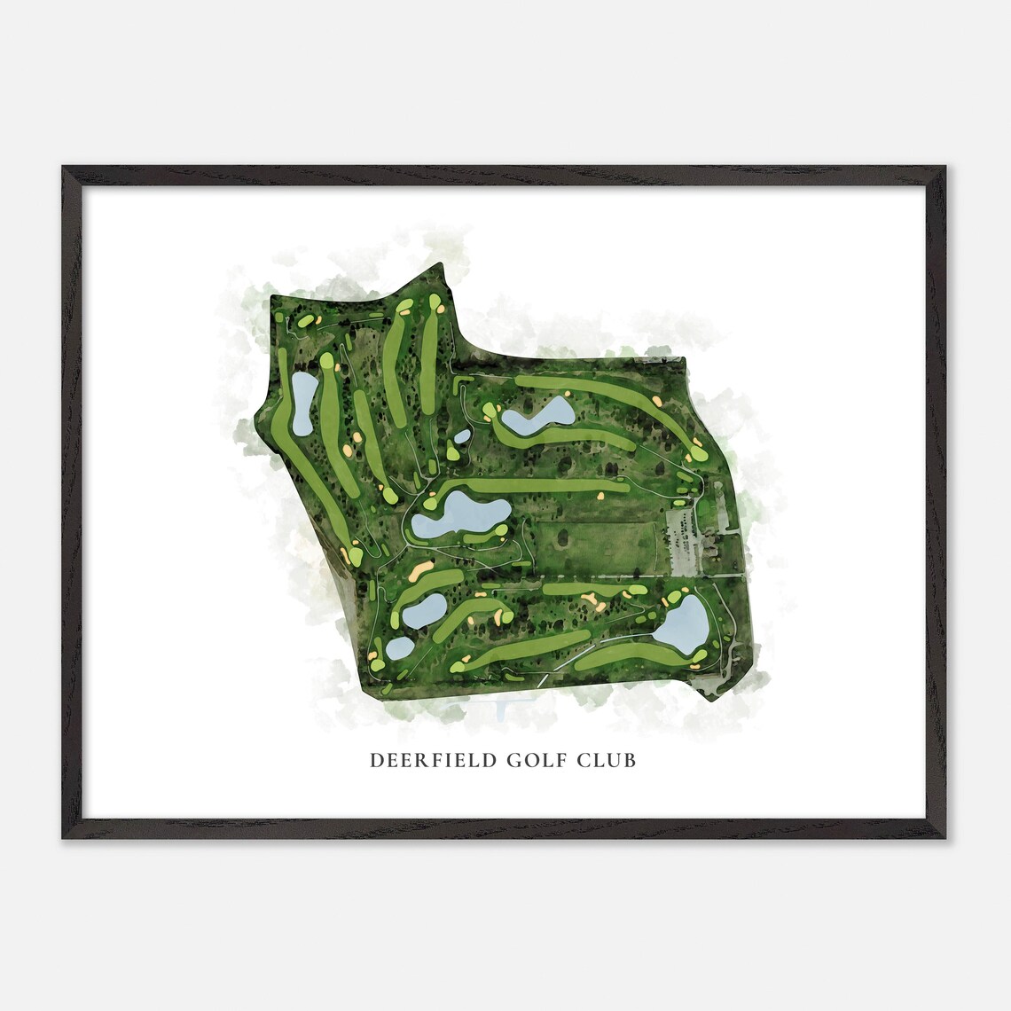 Deerfield Golf Club Oakville Canada Classic Watercolor Golf Map Poster - Image 4
