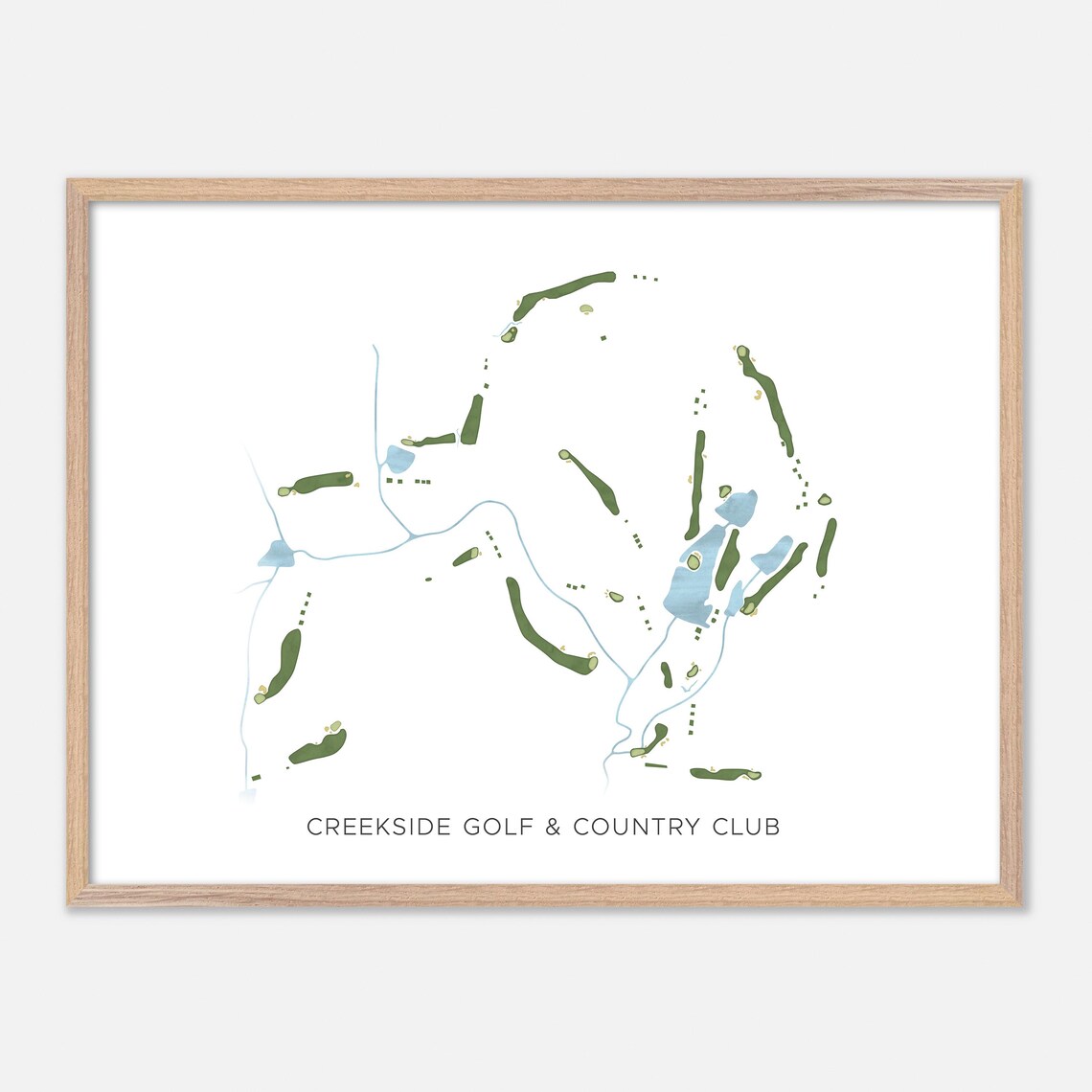 Creekside Golf Country Club Georgia Modern Watercolor Map Poster
