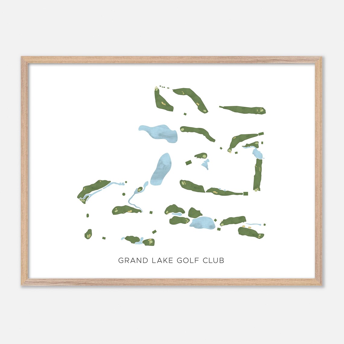 Grand Lake Golf Club Montgomery TX Modern Watercolor Golf Map Poster