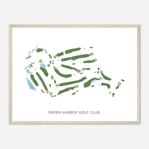 Green Harbor Golf Club Massachusetts Modern Watercolor Map Golfer Gift Golf Wall Art Golf Poster Print Course Layout