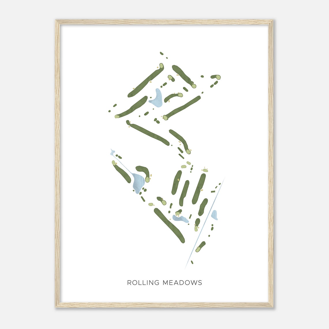 Rolling Meadows Ohio Modern Watercolor Map Golfer Gift Golf Wall Art Golf Poster Print Course Layout - Image 2