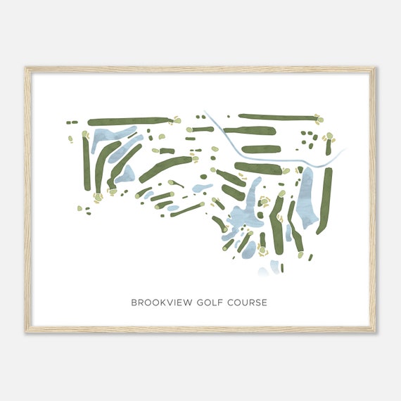 Brookview Golf Course Minnesota Modern Watercolor Map Golfer Gift Golf Wall Art Golf Poster Print Course Layout