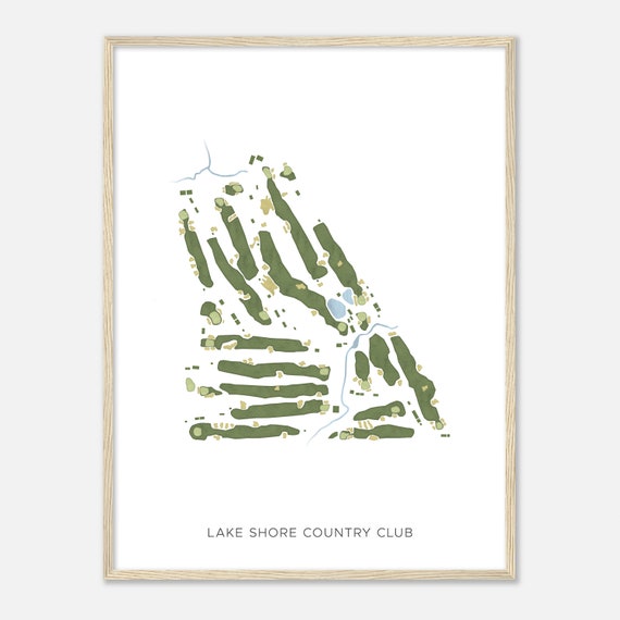 Lake Shore Country Club Illinois Modern Watercolor Map Golfer Gift Golf Wall Art Golf Poster Print Course Layout