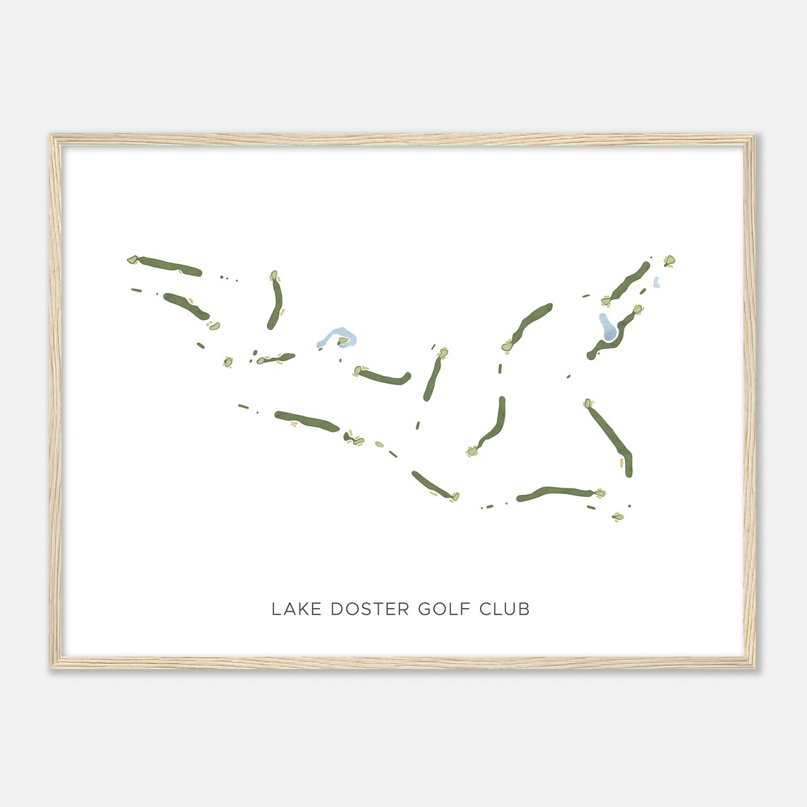 Lake Doster Golf Club Modern Minimalist Watercolor Map Poster - Image 2