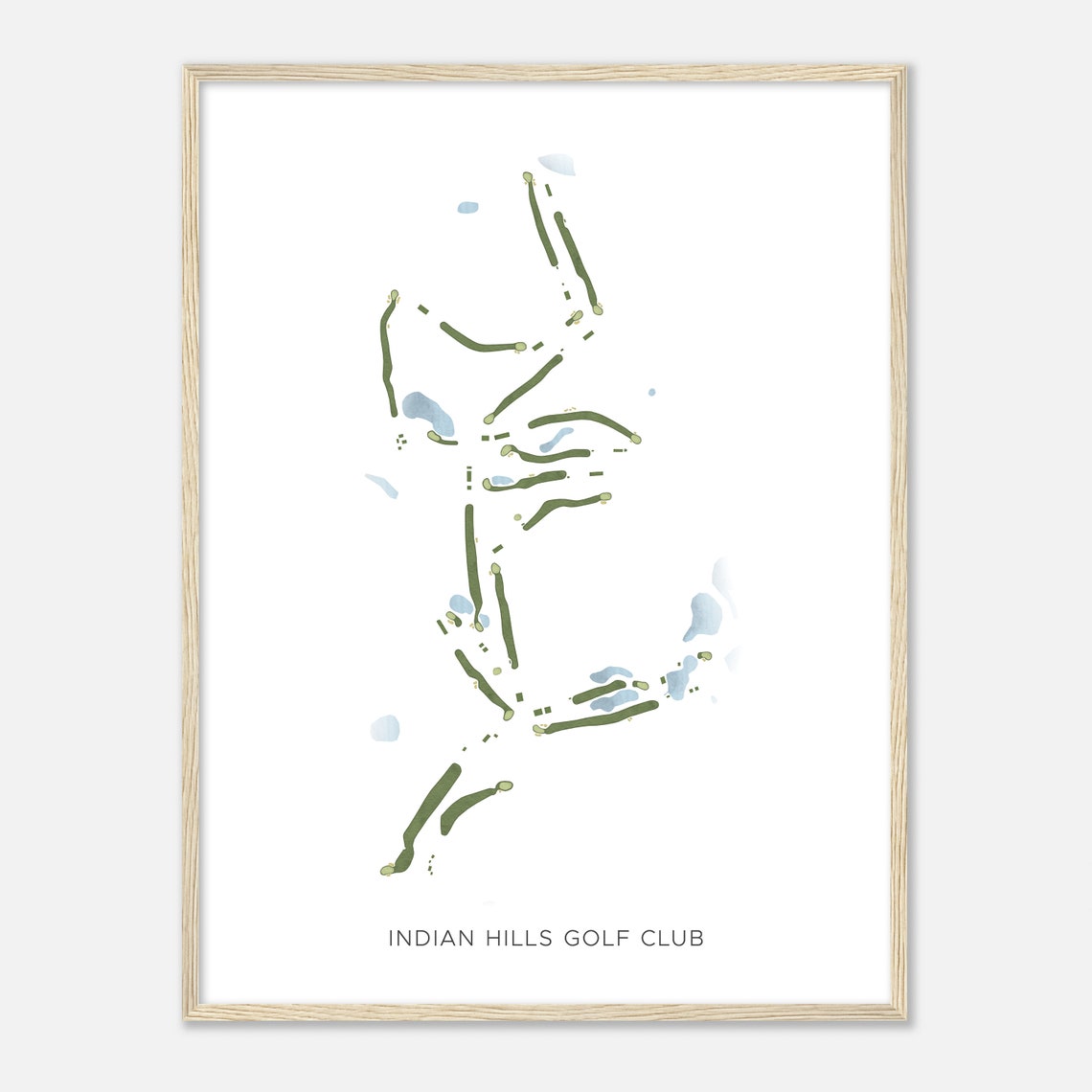Indian Hills Golf Club Minnesota Modern Watercolor Golf Map Poster - Image 2