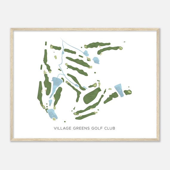 Village Greens Golf Club South Carolina Modern Watercolor Map Golfer Gift Golf Wall Art Golf Poster Print Course Layout