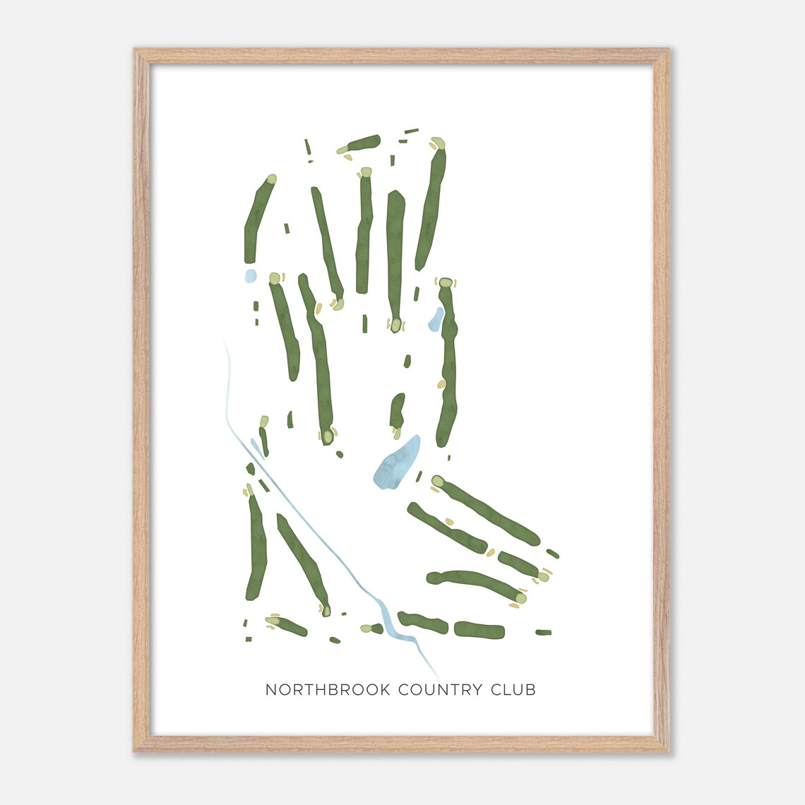 Northbrook Country Club Wisconsin Modern Watercolor Map Poster - Image 6
