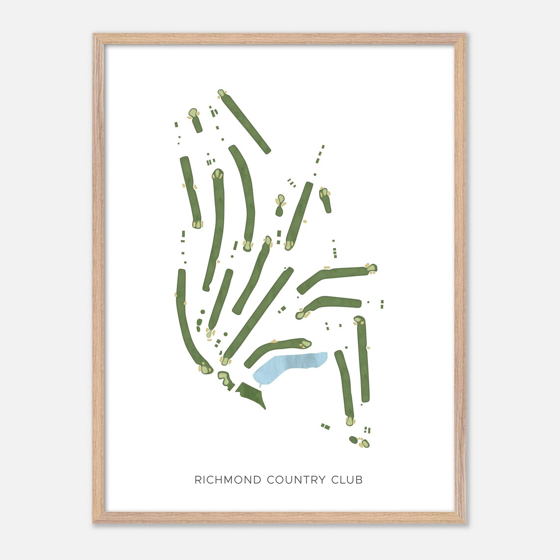 Richmond Country Club California Modern Watercolor Map Poster - Image 2