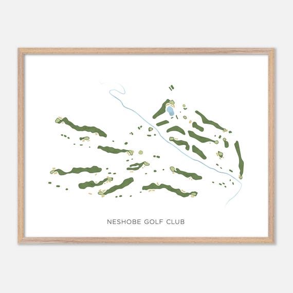 Neshobe Golf Club In Brandon Vermont Modern Watercolor Map Golfer Gift Golf Wall Art Golf Poster Print Course Layout