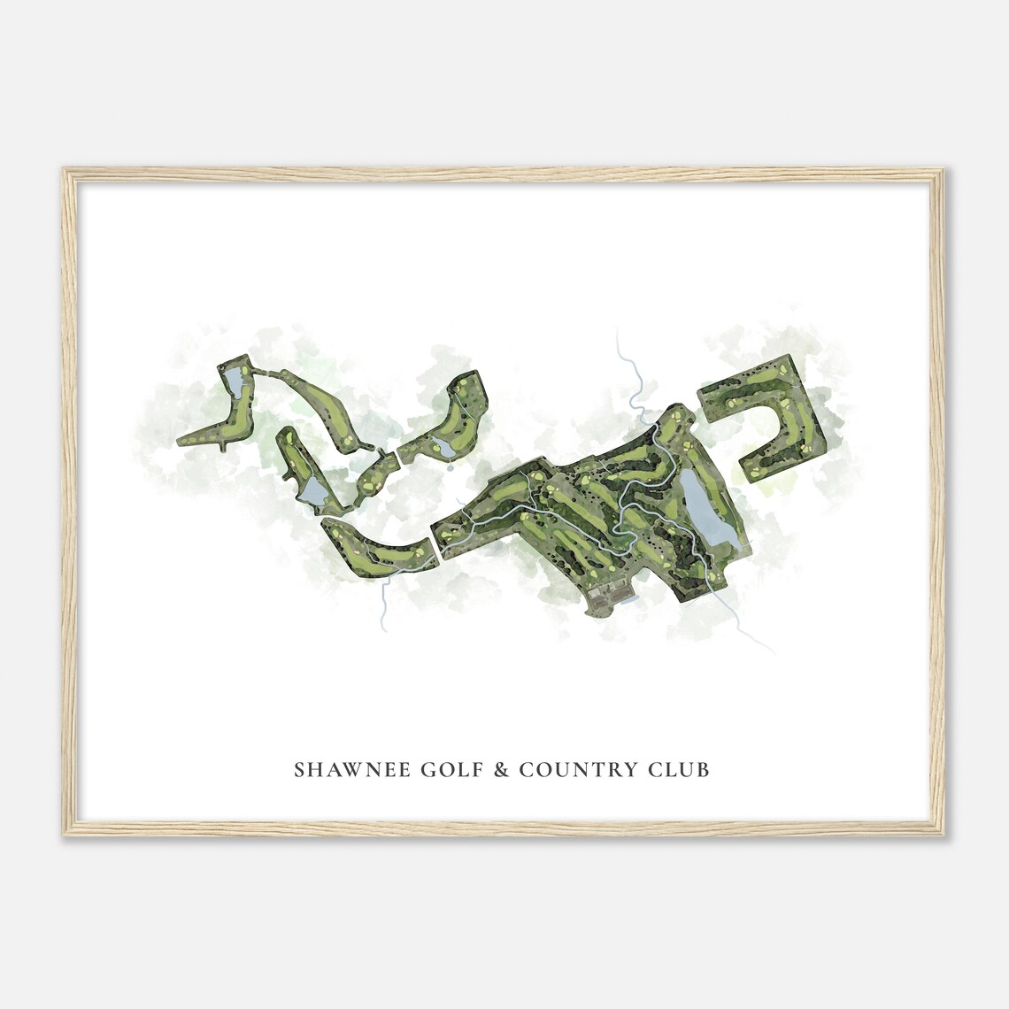 Shawnee Golf and Country Club Kansas Classic Aerial Map Poster